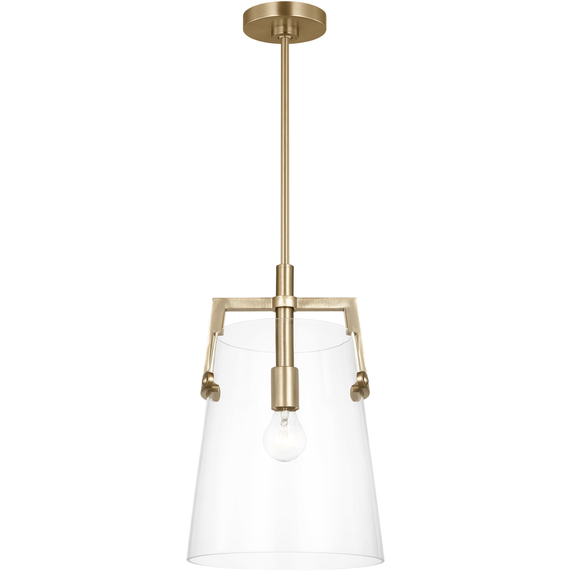 Drew & Jonathan Crofton 1 Light 10.25 inch Satin Brass Pendant Ceiling Light, Medium