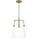Drew & Jonathan Crofton 1 Light 10.25 inch Satin Brass Pendant Ceiling Light, Medium