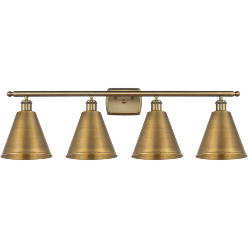 Ballston Cone 4 Light 38 inch Brushed Brass Bath Vanity Light Wall Light