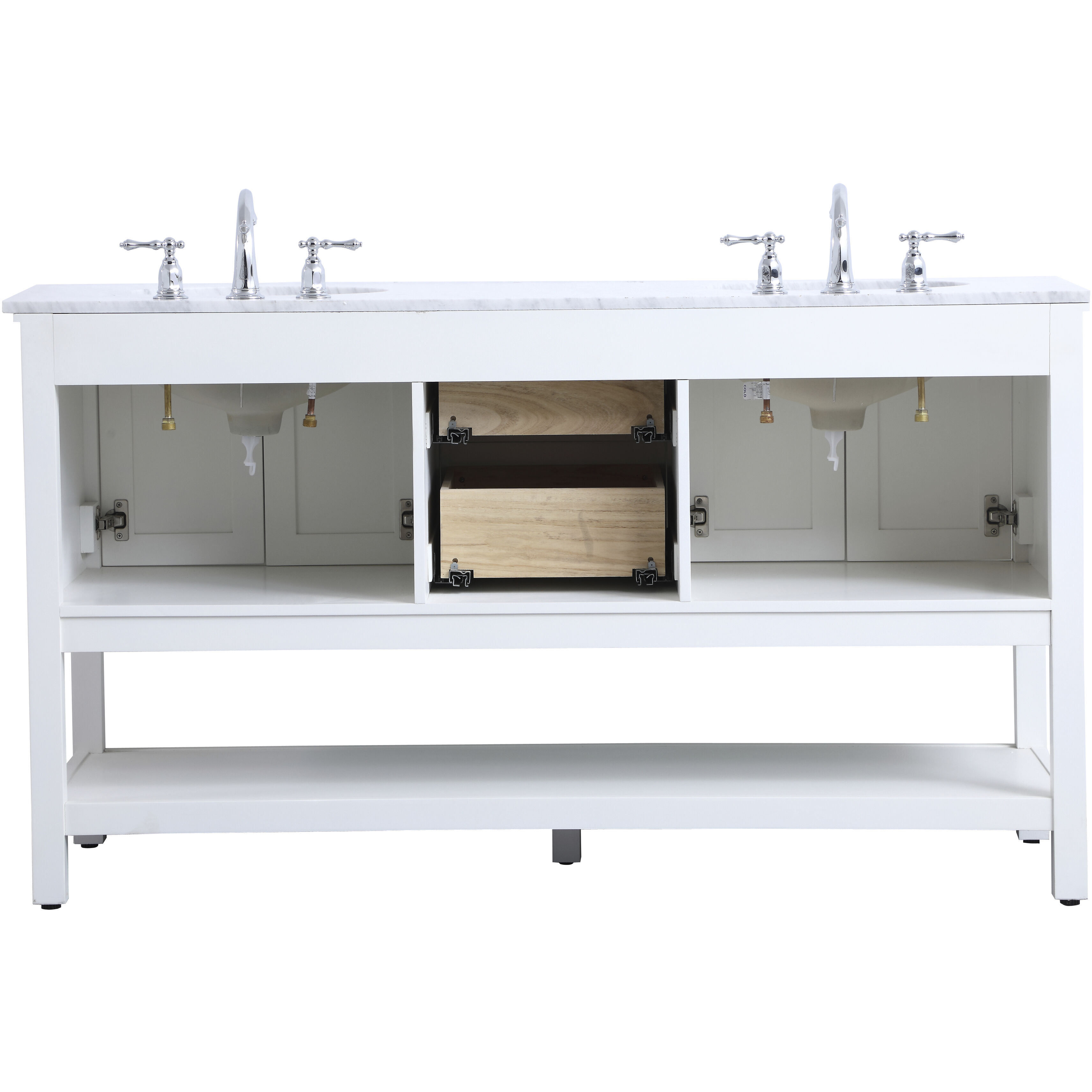 Metropolis 60 X 22 X 34 inch White Vanity Sink Set