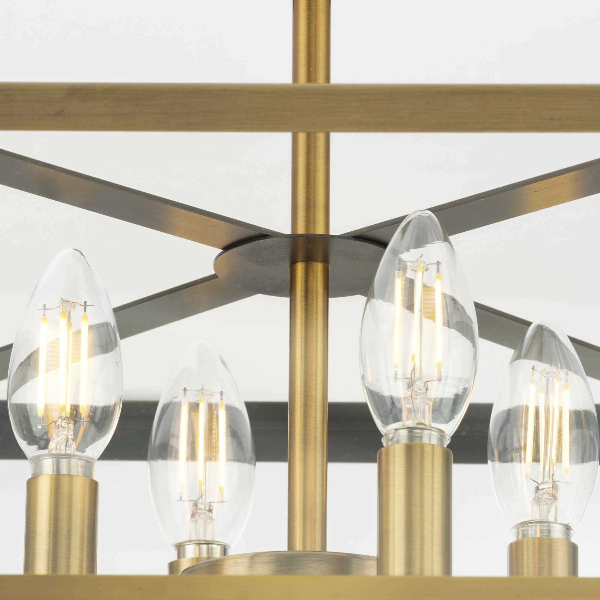 Hillcrest 4 Light 13 inch Vintage Brass Semi-Flush Mount Ceiling Light