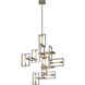 Enigma 9 Light 31 inch Silver Leaf W Stainless Accent Chandelier Ceiling Light