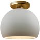 Radiance 1 Light 7 inch Bisque and Brushed Brass Semi Flush Ceiling Light