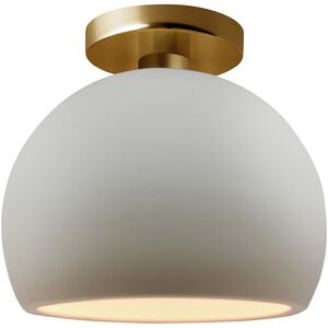 Radiance 1 Light 7 inch Bisque and Brushed Brass Semi Flush Ceiling Light