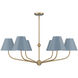Xavier 6 Light 40 inch Vibrant Gold and Blue Chandelier Ceiling Light