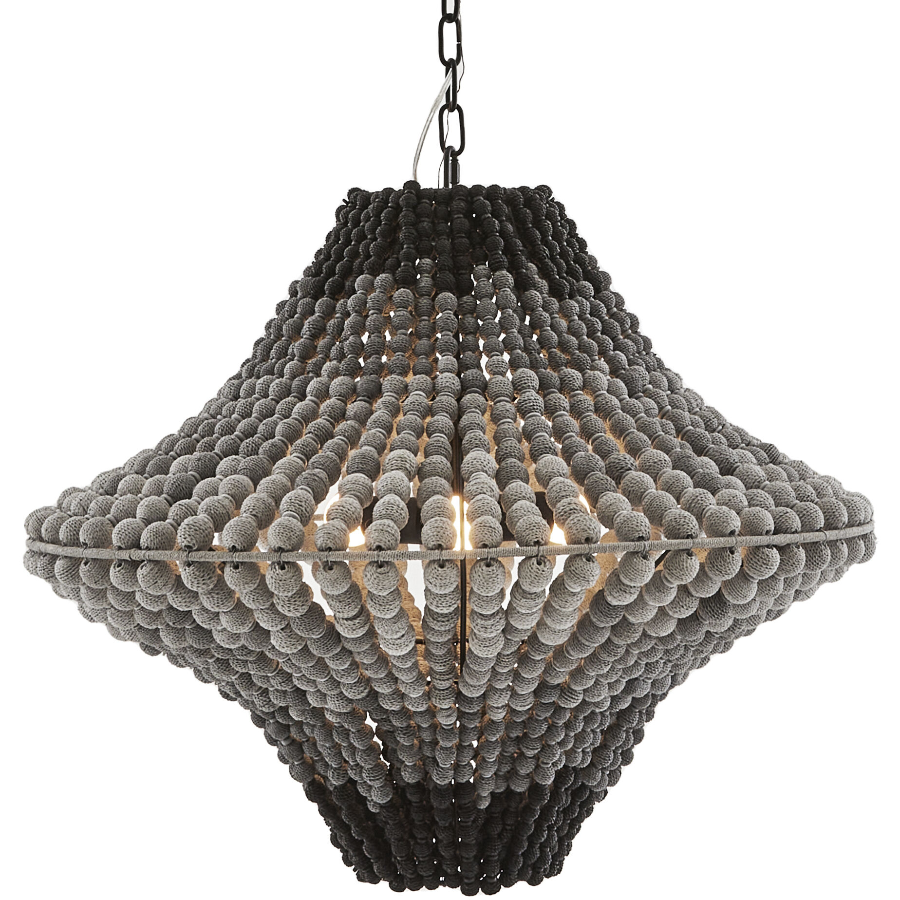 Paradisa 3 Light 30 inch Black and Gray Ombre with Bronze Chandelier Ceiling Light