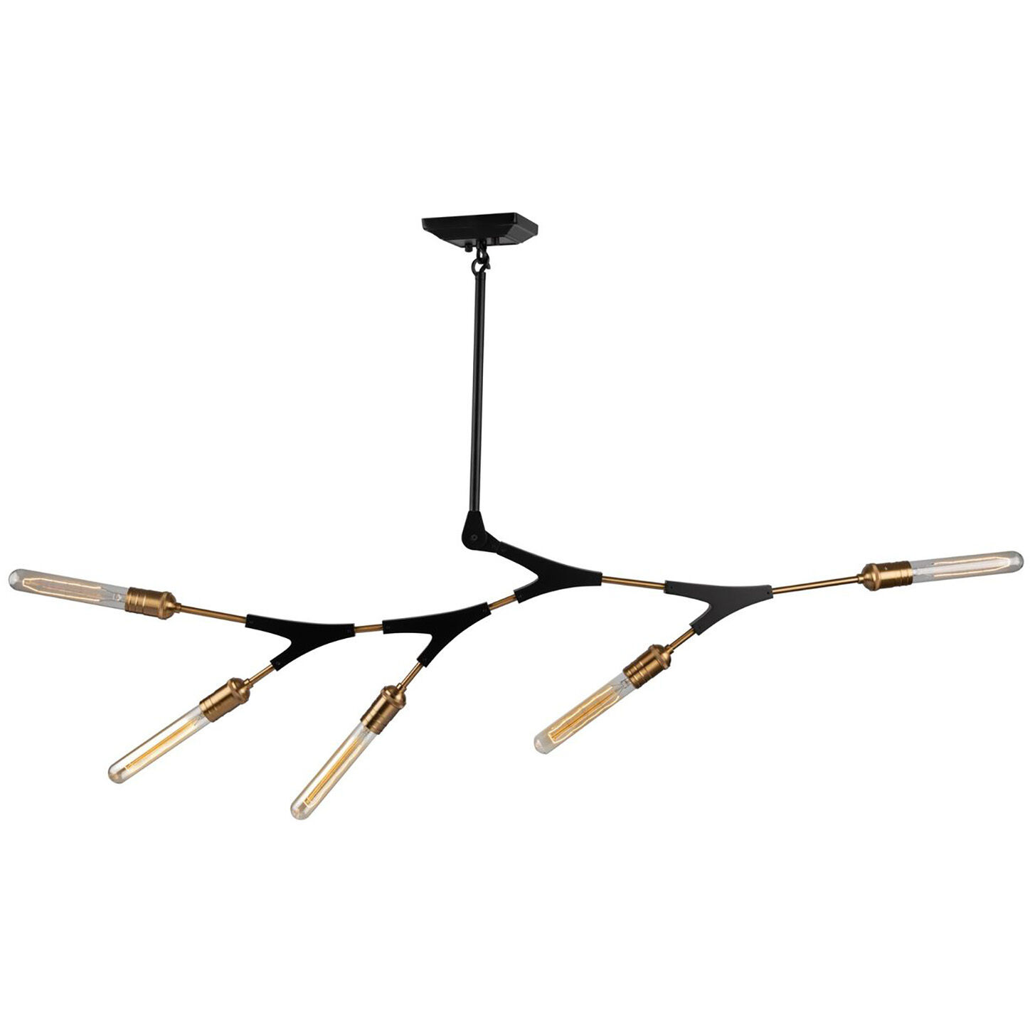 Filiali LED 39.5 inch Black and Harvest Brass Chandelier Ceiling Light