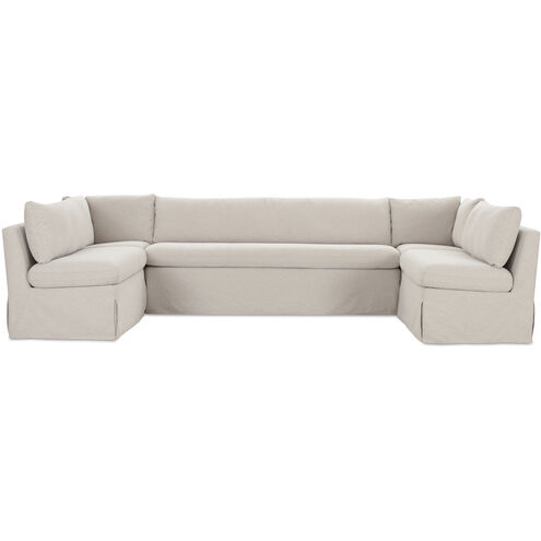 Fable Beige Slipcover Dining Banquette, U-Shape