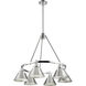 Yep Orwell 29 inch 60.00 watt Chrome Chandelier Ceiling Light in Pewter