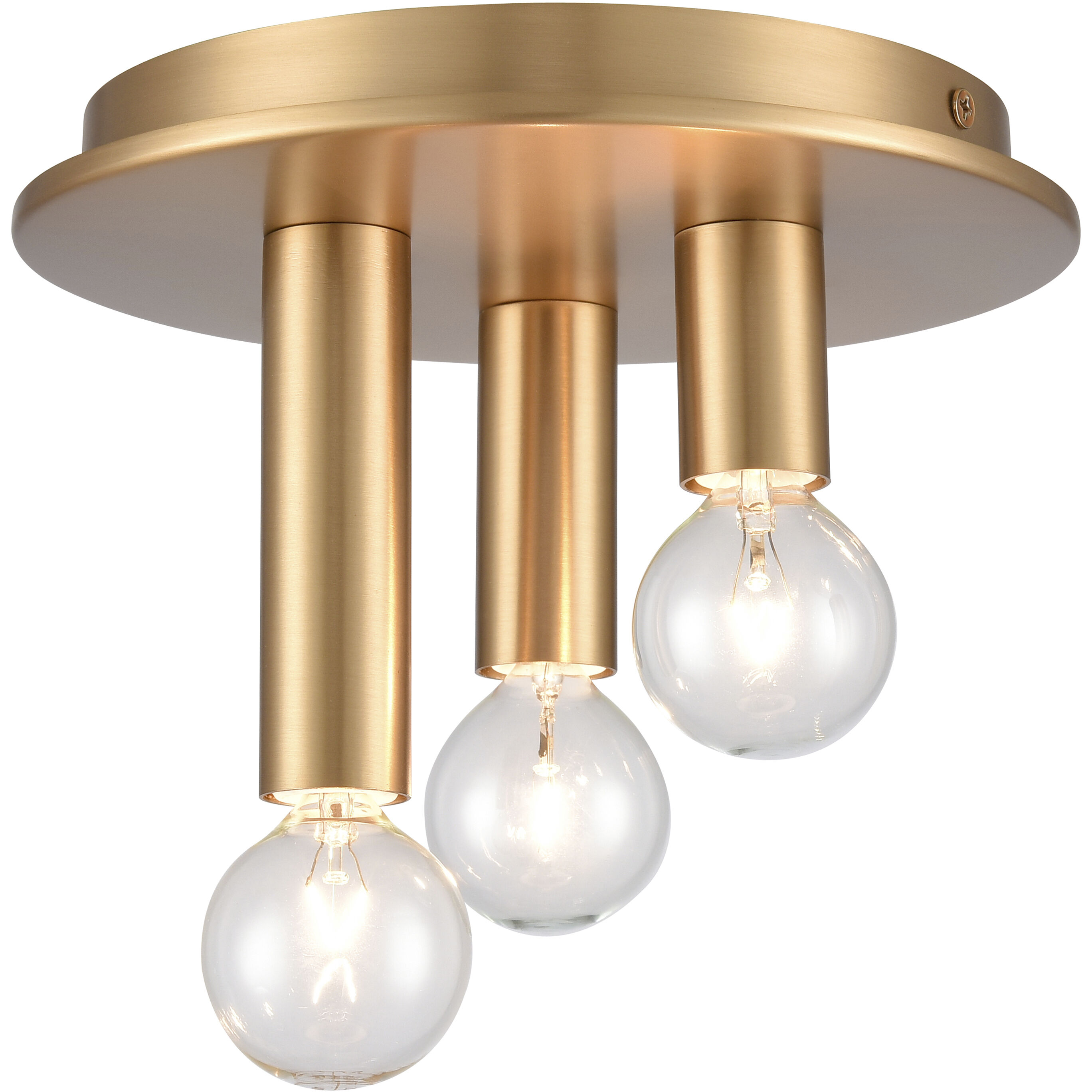 Pepper 3 Light 8 inch Brushed Gold Flush Mount Ceiling Light