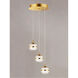 Swank LED 11.75 inch Natural Aged Brass Multi-Light Pendant Ceiling Light