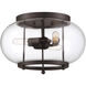 Farmhouse 3 Light 13 inch Oil Rubbed Bronze Outdoor Flush Mount