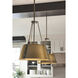 Cartwright 3 Light 19.5 inch Rustic Brass with Oil Rubbed Bronze Indoor Chandelier Ceiling Light