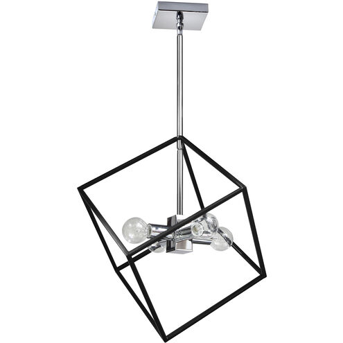 Kappa LED 14 inch Polished Chrome with Matte Black Pendant Ceiling Light in Polished Chrome and Matte Black