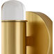 Capsule 2 Light 7.5 inch Brushed Brass/Clear Wall Sconce Wall Light