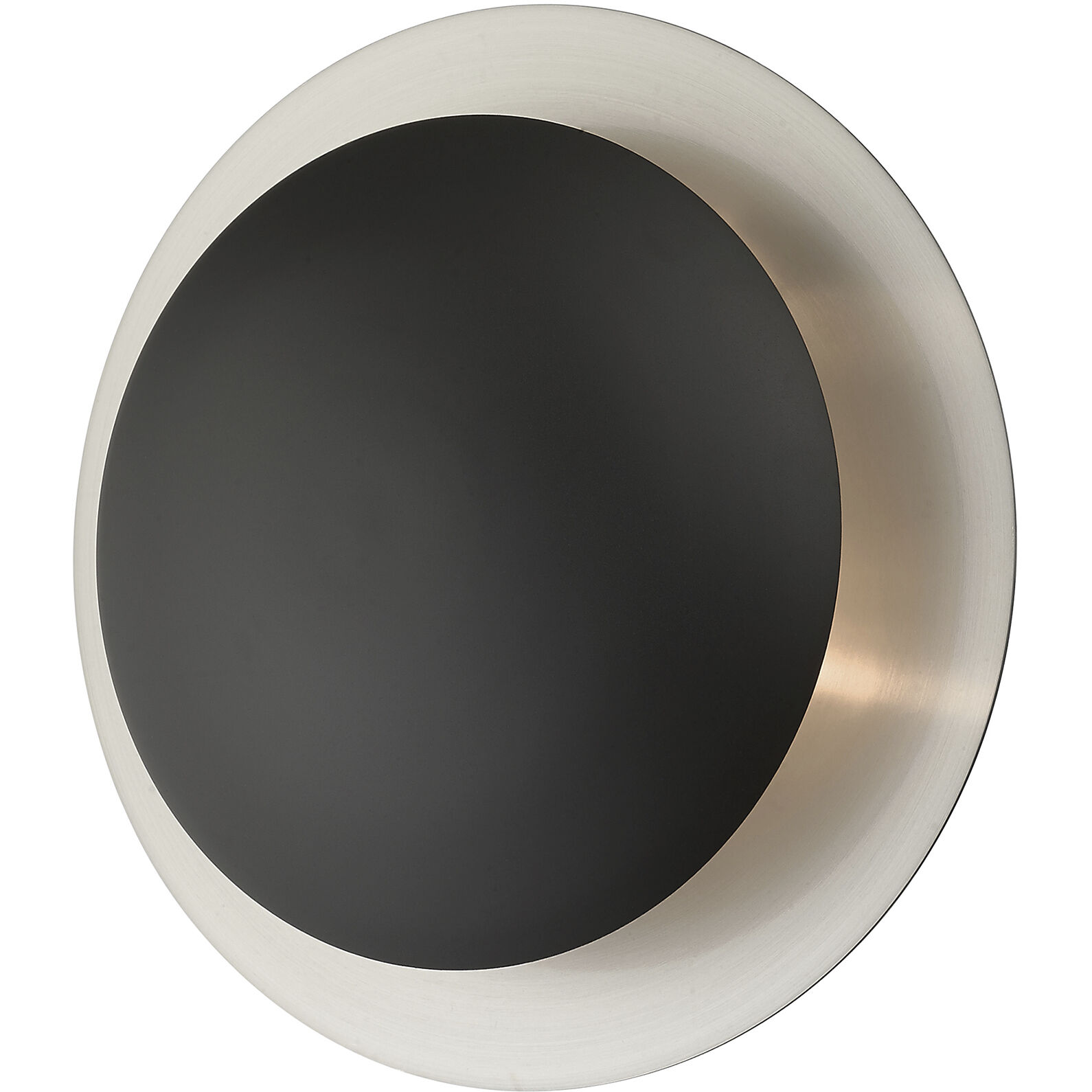 Ventura 2 Light 11 inch Black with Brushed Nickel Reflector Backplate Semi-Flush/Wall Sconce Ceiling Light, Medium