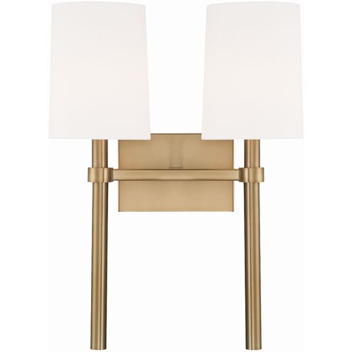 Bromley 2 Light 13.75 inch Vibrant Gold Sconce Wall Light