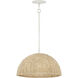 Dalia 1 Light 20 inch Textured Plaster Pendant Ceiling Light, Pendant