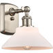 Ballston Orwell LED 8 inch Brushed Satin Nickel Sconce Wall Light in Matte White Glass, Ballston