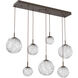 Gaia LED 48 inch Flat Bronze Linear Multi-Pendant Ceiling Light in Clear, 2700K LED