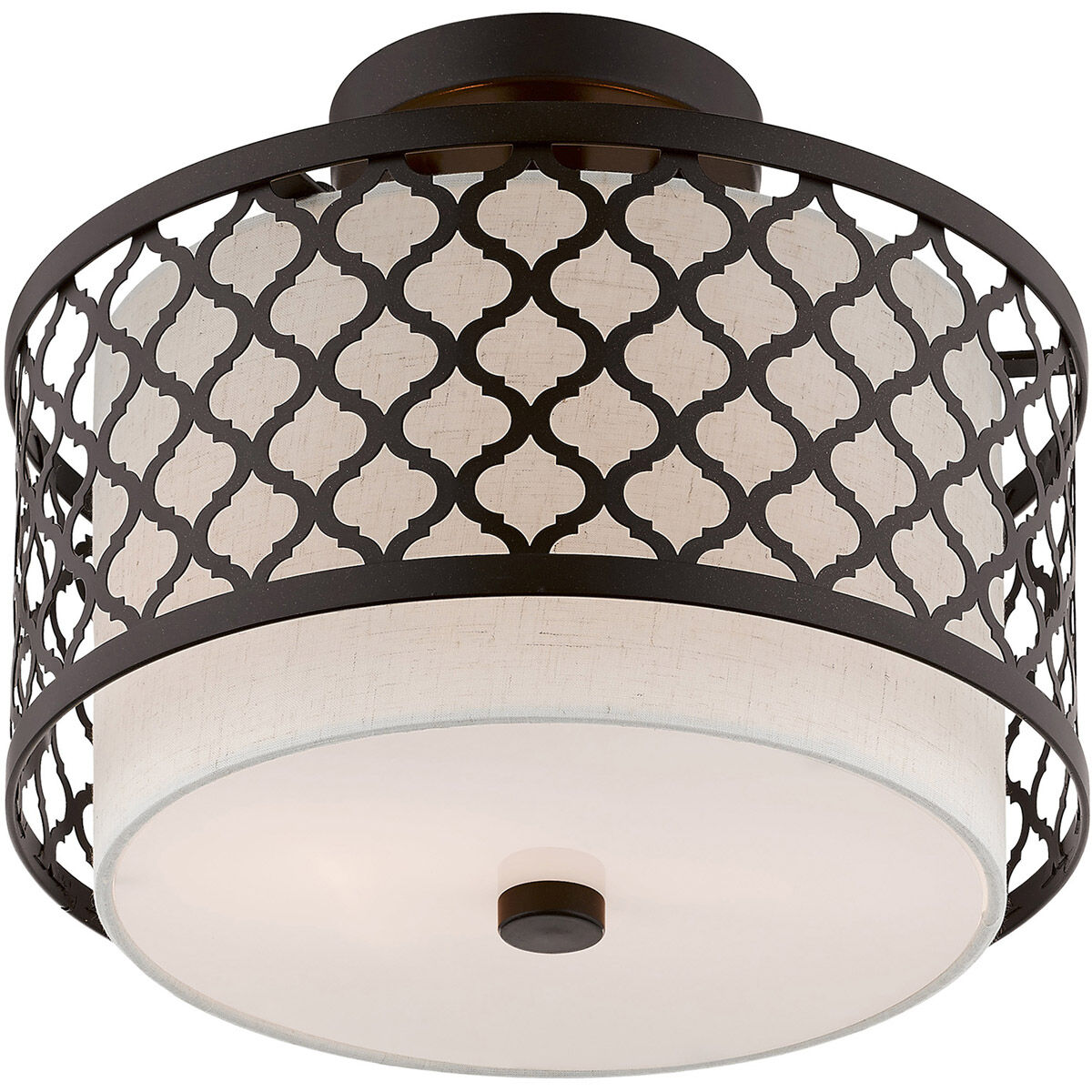 Arabesque 2 Light 12 inch English Bronze Semi-Flush Mount Ceiling Light