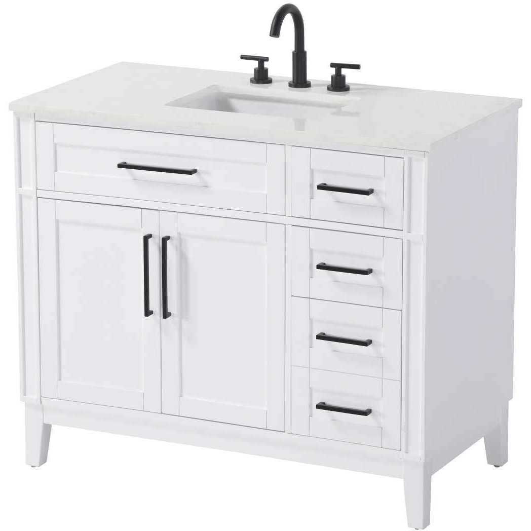 Virginia 42 X 35 inch White Bathroom Vanity Cabinet
