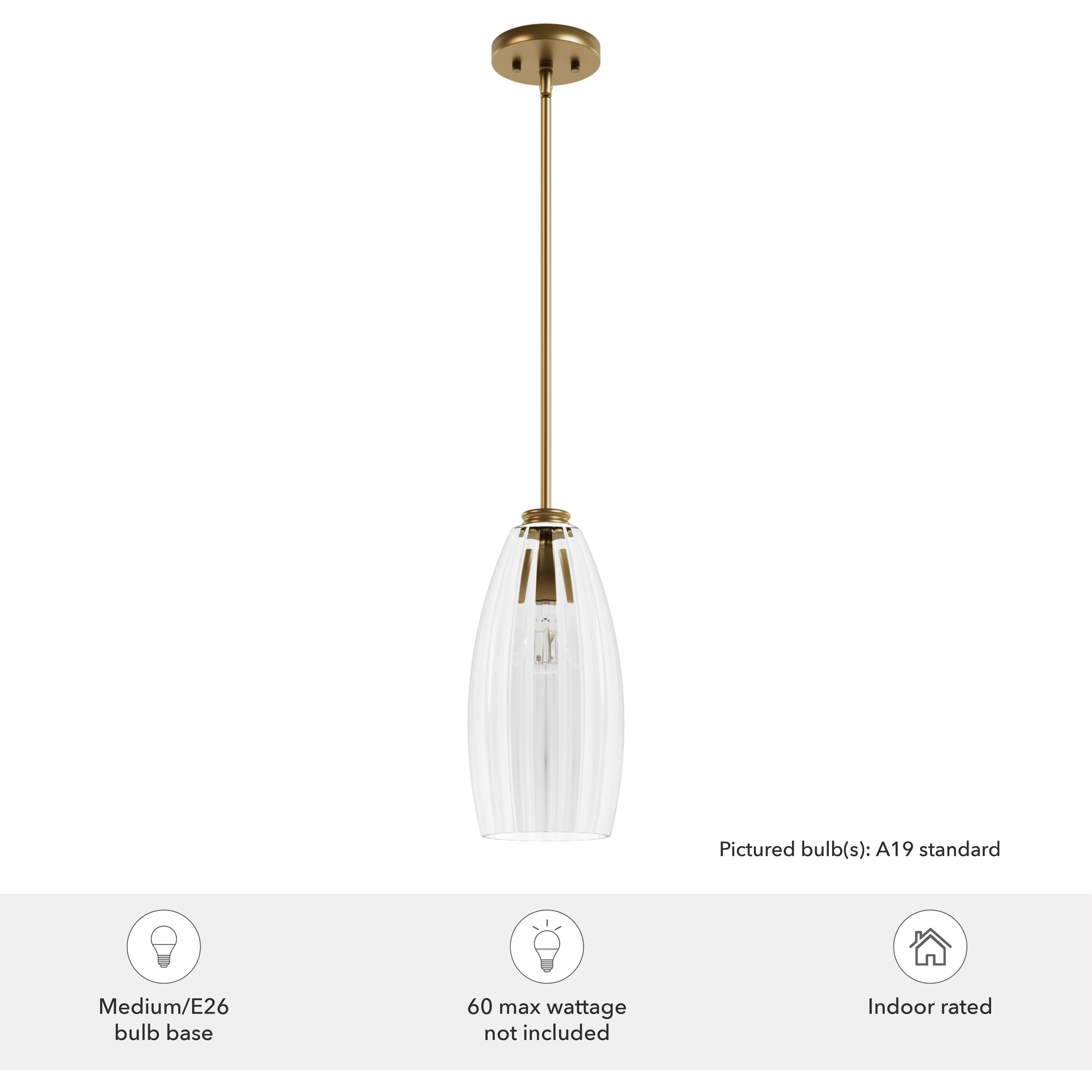 Rossmoor 1 Light 7 inch Luxe Gold Pendant Ceiling Light