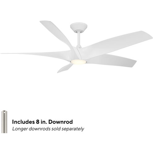 Zephyr 62 inch Matte White Downrod Ceiling Fan