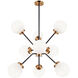 Maru 9 Light 29 inch Aged Gold Brass Chandelier Ceiling Light in Aged Gold Brass and Opal Glass