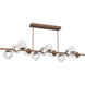 Luna LED 72 inch Burnished Bronze Chandelier Ceiling Light in 3000K LED, Zircon Inner - Clear Outer, Twisted Branch
