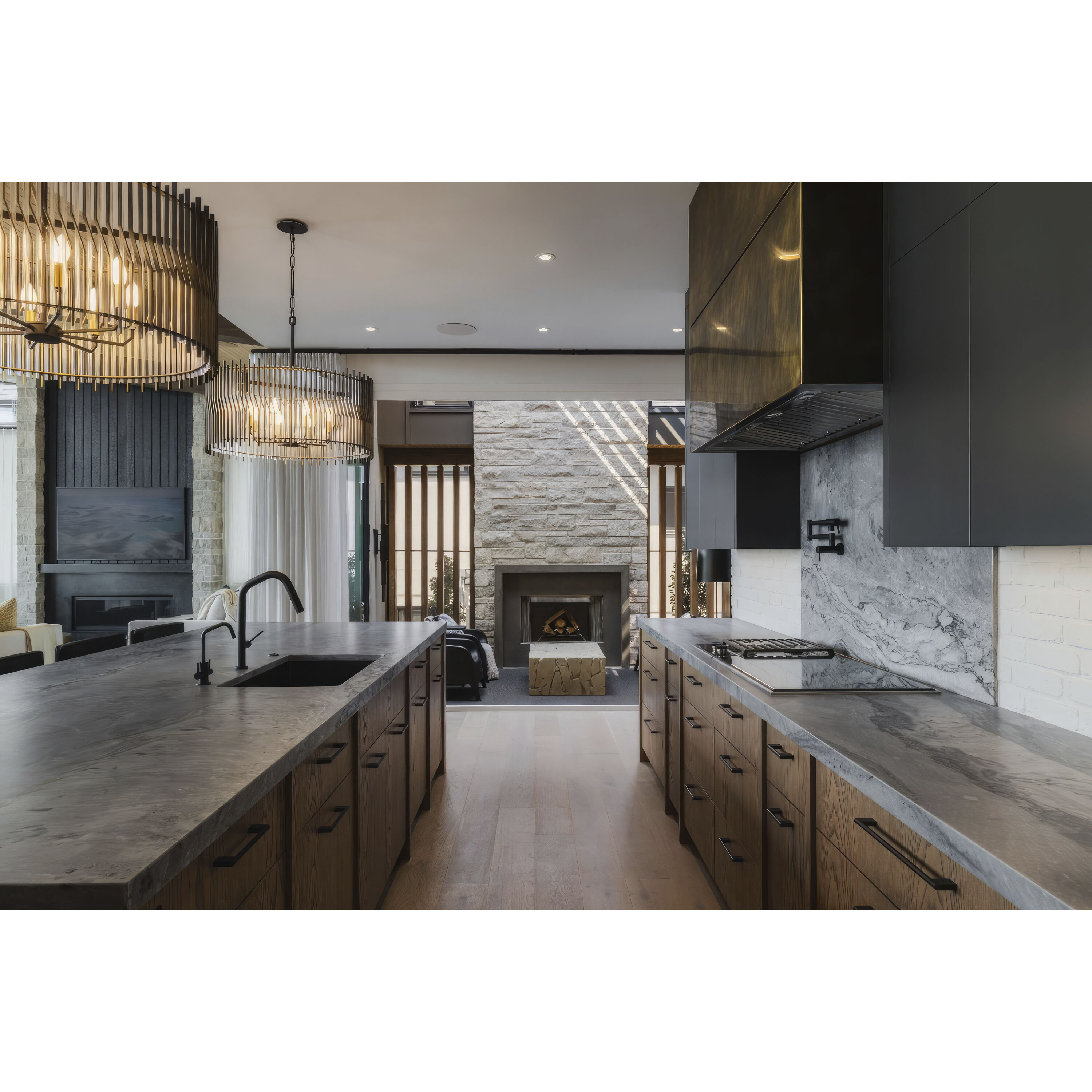 Park Row 10 Light 40 inch Matte Black and French Gold Pendant Ceiling Light, Smithsonian Collaboration