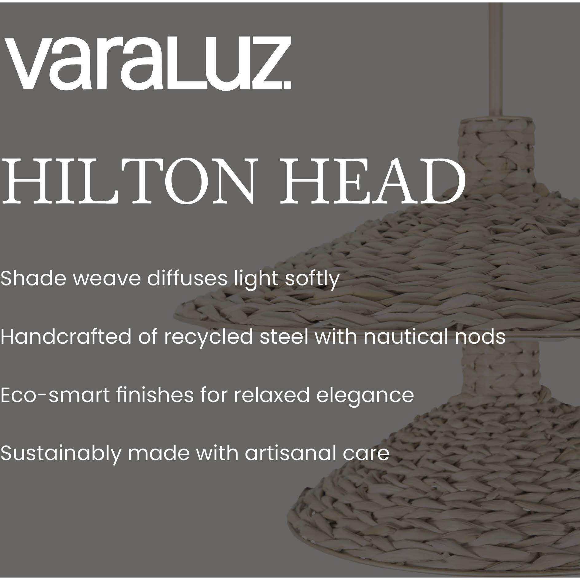 Hilton Head 9 Light 26.25 inch French Gold with Natural Seagrass Pendant Ceiling Light