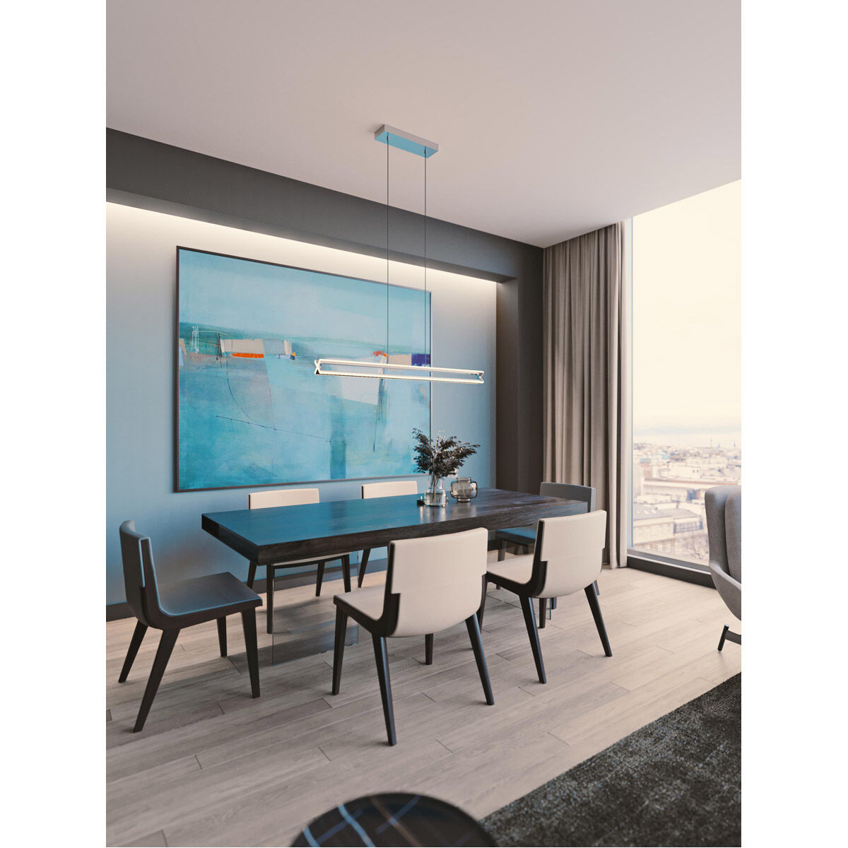 Cass LED 48 inch Satin Nickel Linear Pendant Ceiling Light