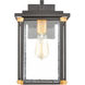 Gettysburg 1 Light 14 inch Matte Black with Brushed Brass Outdoor Sconce