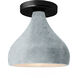 Radiance LED 8.5 inch Matte Black and Concrete Semi-Flush Ceiling Light