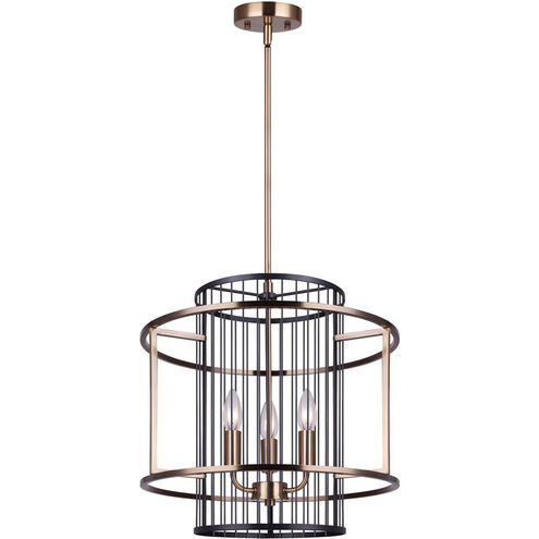 Trixy 3 Light 17 inch Black/Gold Chandelier Ceiling Light