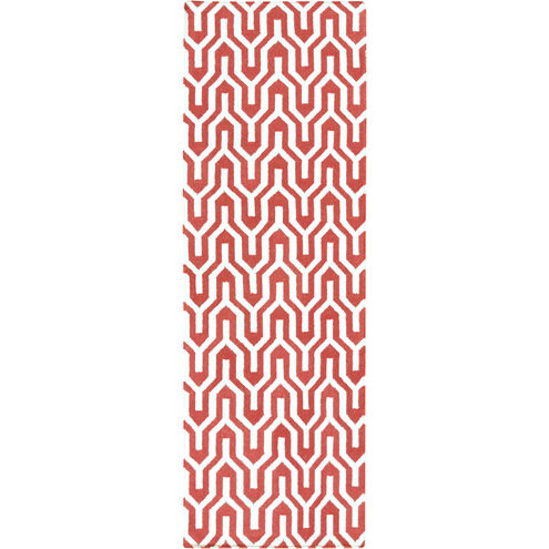 Fallon 96 X 30 inch Bright Red, Ivory Rug