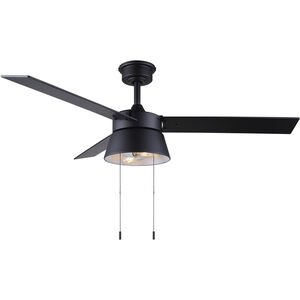 Kade 48 inch Matte Black with Black and Maple Blades Ceiling Fan