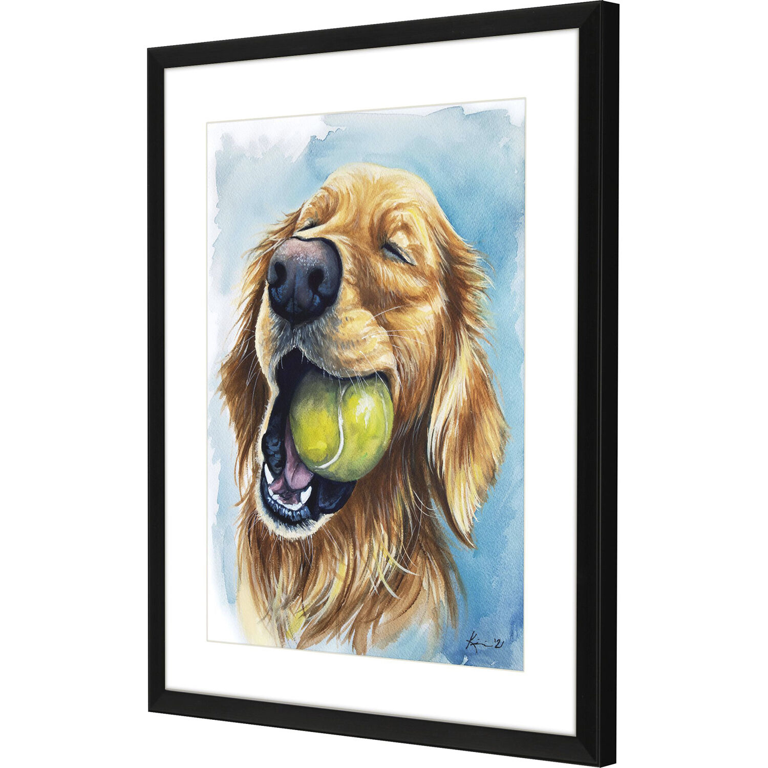 Ball is Life Yellow and Blue Framed Art, Propac