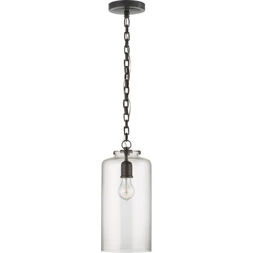 Thomas O'Brien Katie3 1 Light 7 inch Bronze Cylinder Pendant Ceiling Light in Clear Glass