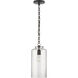 Thomas O'Brien Katie3 1 Light 7 inch Bronze Cylinder Pendant Ceiling Light in Clear Glass