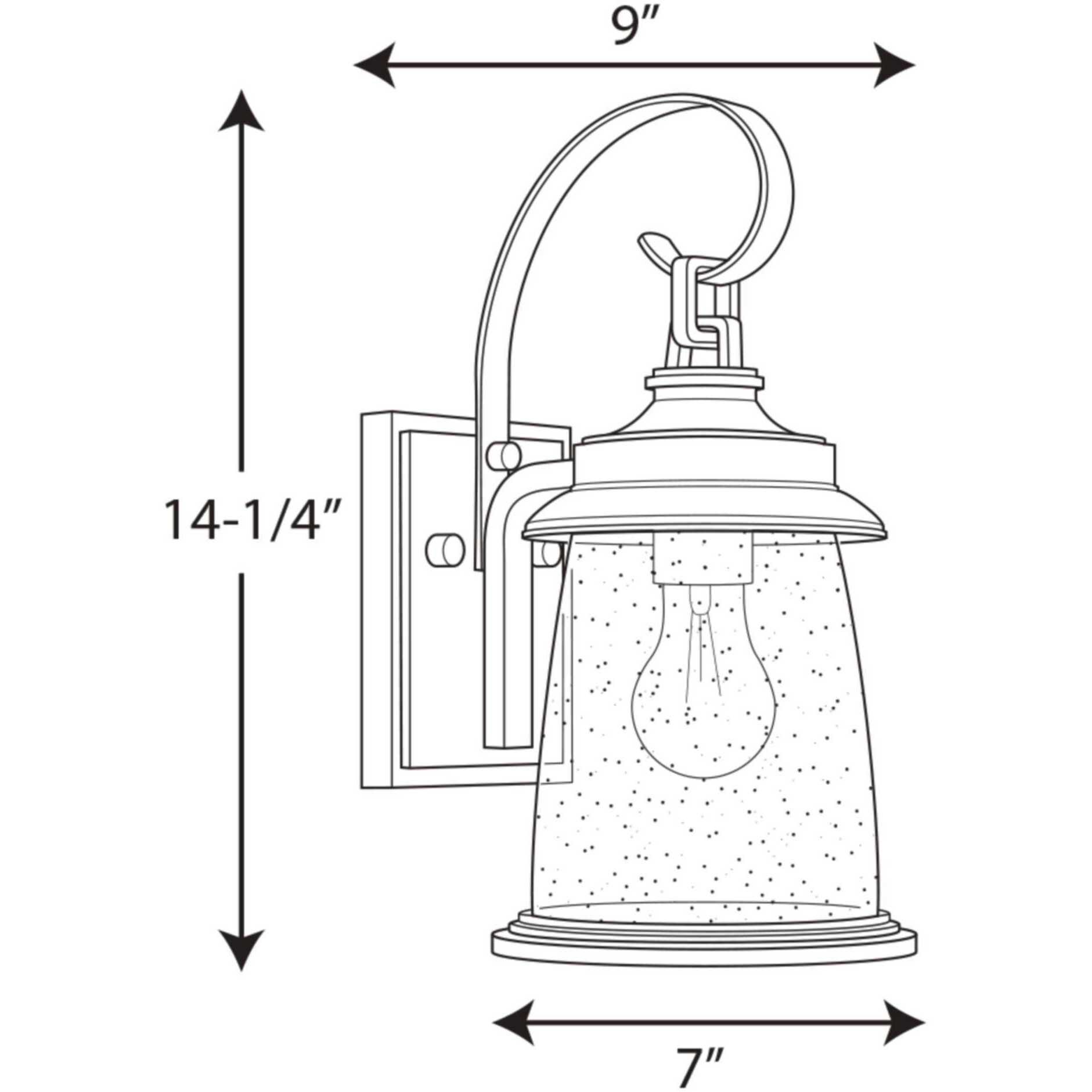 Conover 1 Light 14 inch Antique Pewter Outdoor Wall Lantern, Small