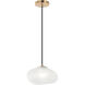Melo 1 Light 11.88 inch Aged Gold Brass Pendant Ceiling Light