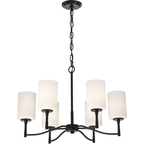 Liam 25 inch Matte Black Chandelier Ceiling Light