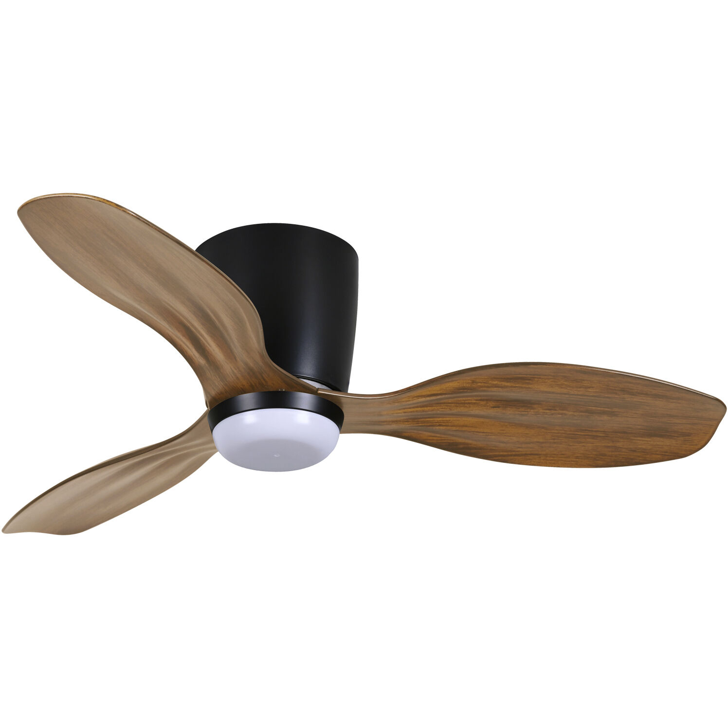 Ventiara 36 inch Coal with Distressed Koa Blades Flush Mount Indoor/Outdoor Ceiling Fan