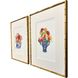 Blue and White Blue and Multi and Red and Yellow Framed Art