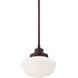 ML 1 Light 12 inch Brushed Bronze Pendant Ceiling Light