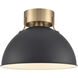 Zayne 1 Light 12 inch Matte Black Semi Flush Mount Ceiling Light