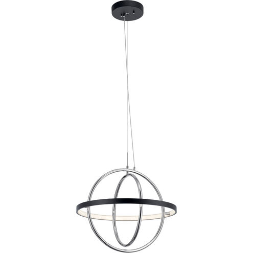 Arvo LED Matte Black Chandelier Ceiling Light, 1 Tier Small