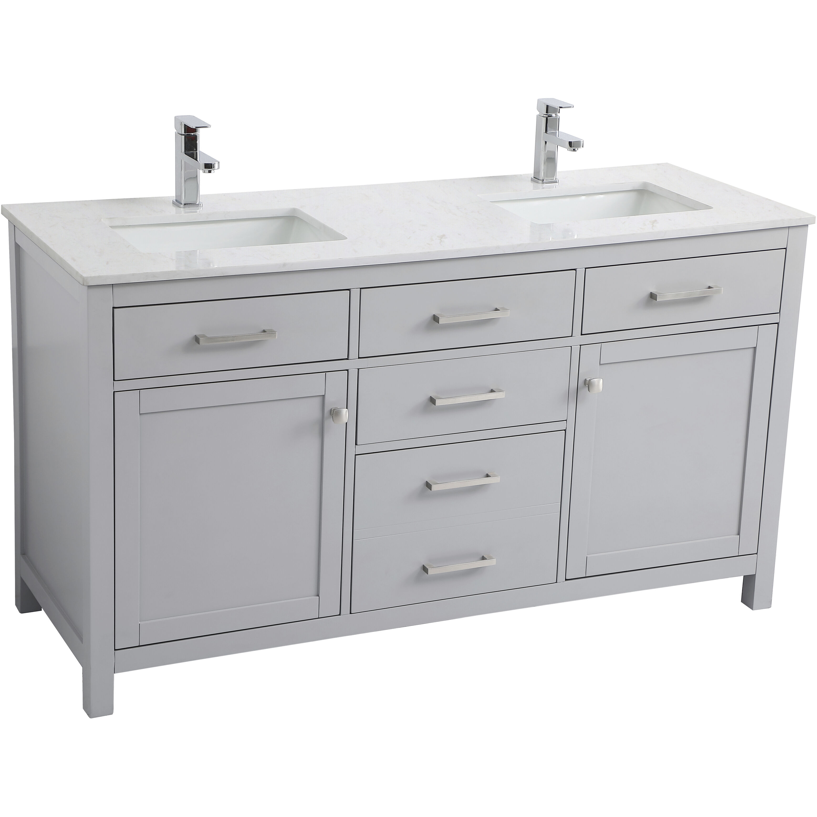 Lewis 60 X 22 X 34 inch Grey Vanity Sink Set